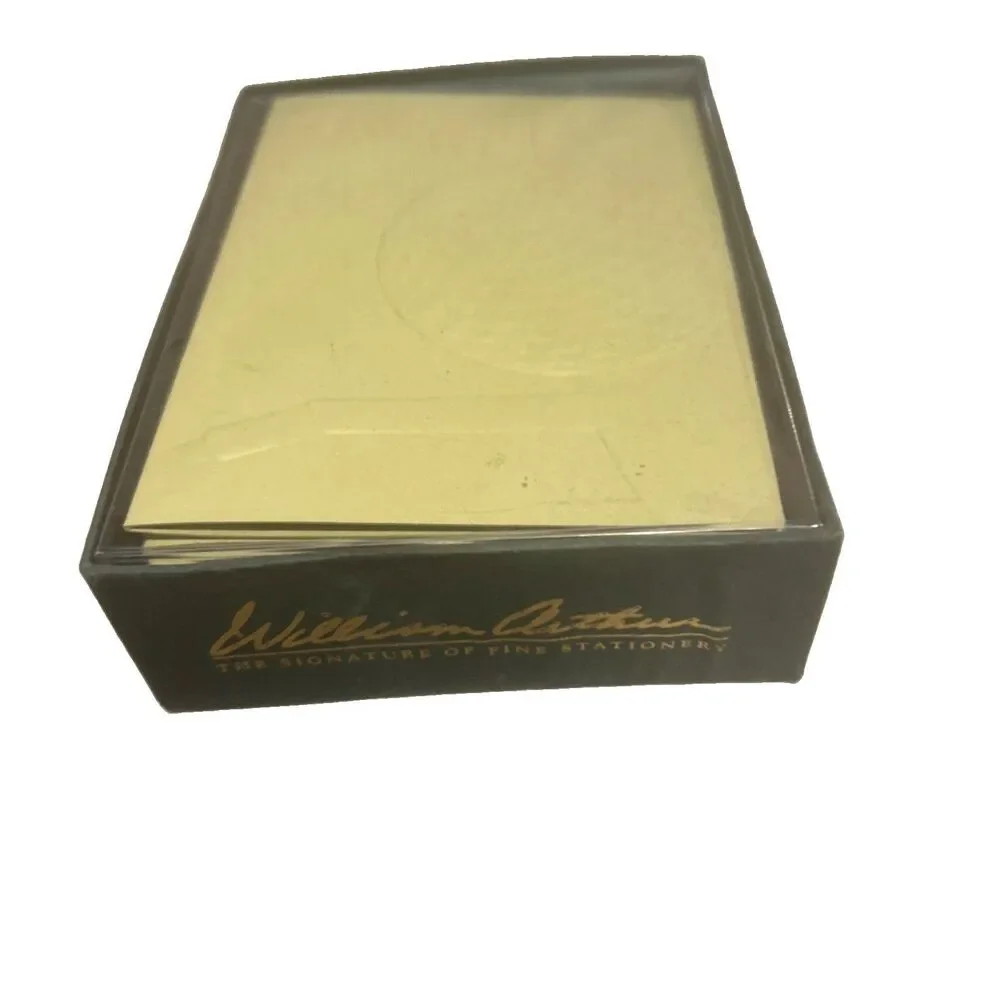 #8732 William Arthur Flat Etched Cards with Lined Envelopes Stationary Set Boxed
